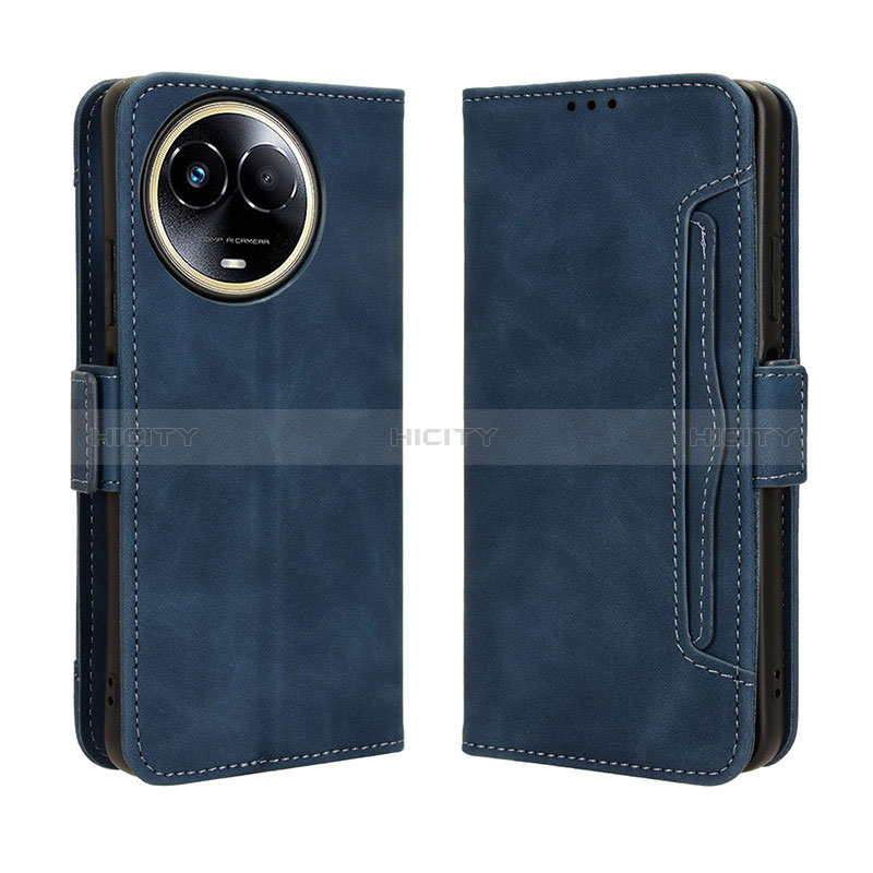 Coque Portefeuille Livre Cuir Etui Clapet BY3 pour Realme 11 5G Bleu Plus