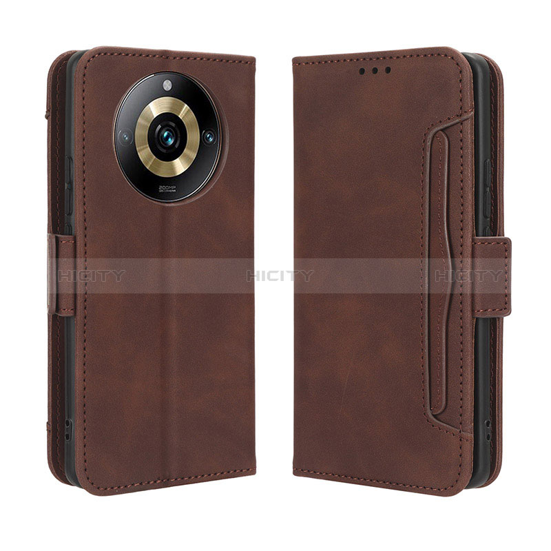 Coque Portefeuille Livre Cuir Etui Clapet BY3 pour Realme 11 Pro 5G Marron Plus