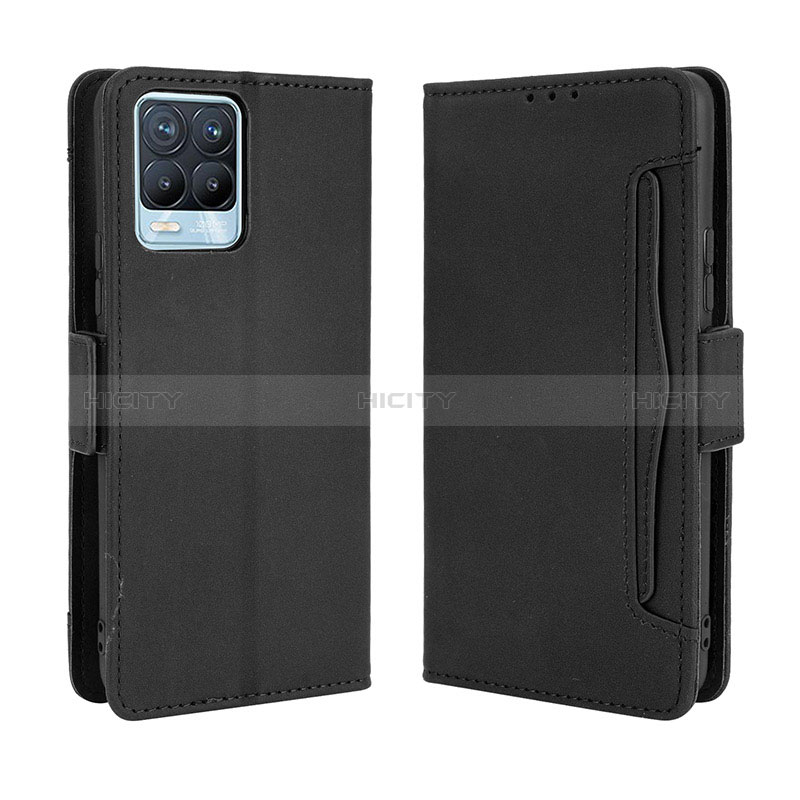 Coque Portefeuille Livre Cuir Etui Clapet BY3 pour Realme 8 4G Noir Plus