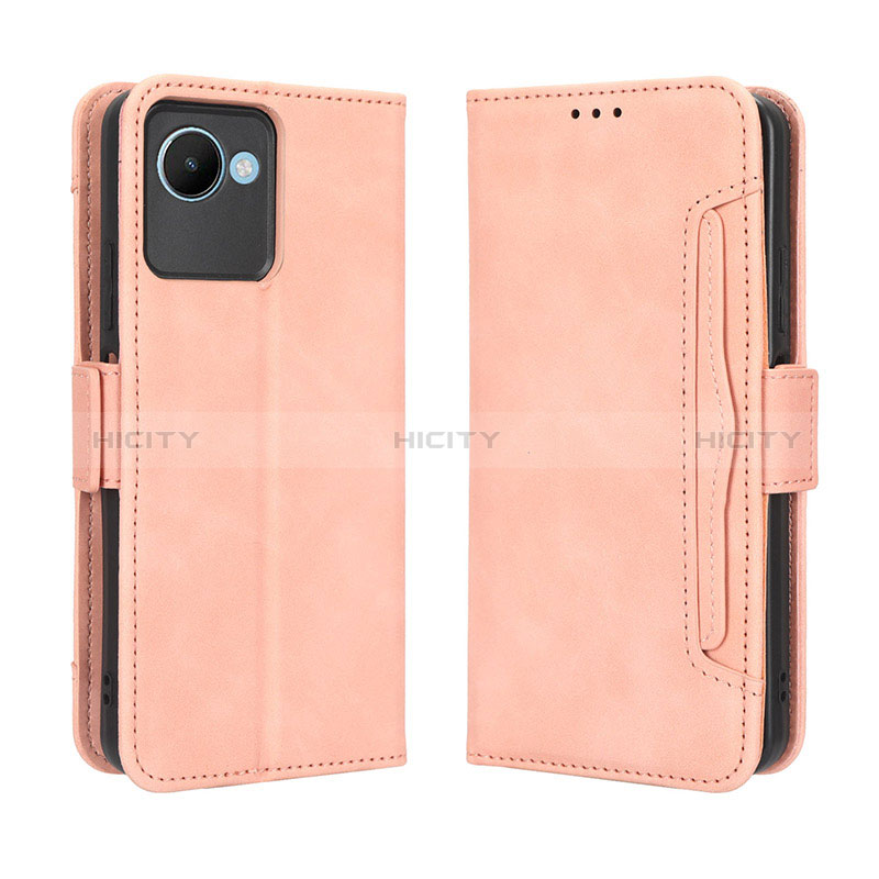 Coque Portefeuille Livre Cuir Etui Clapet BY3 pour Realme C30s Rose Plus