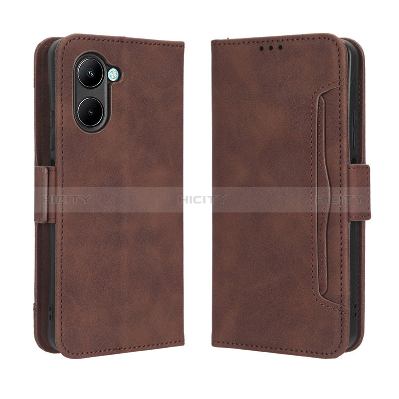 Coque Portefeuille Livre Cuir Etui Clapet BY3 pour Realme C33 (2023) Marron Plus