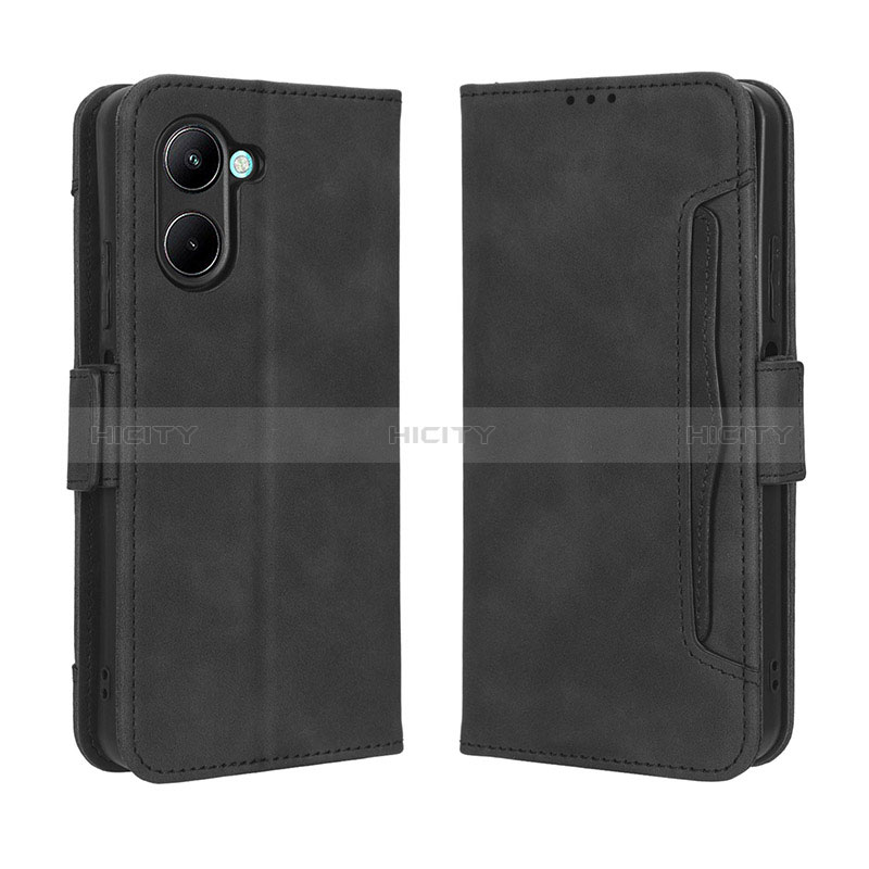 Coque Portefeuille Livre Cuir Etui Clapet BY3 pour Realme C33 (2023) Noir Plus