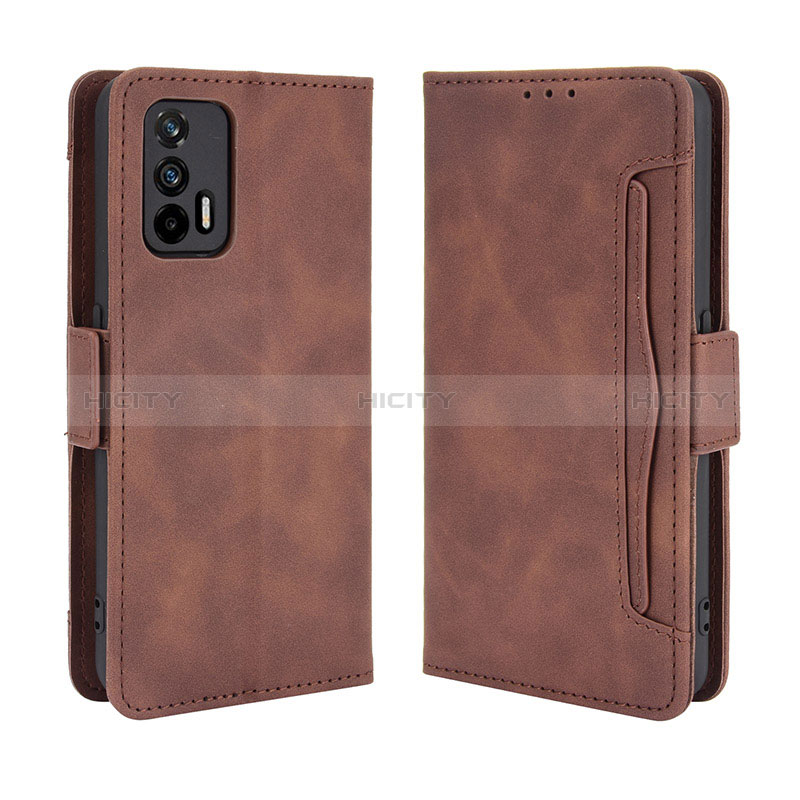 Coque Portefeuille Livre Cuir Etui Clapet BY3 pour Realme GT 5G Marron Plus