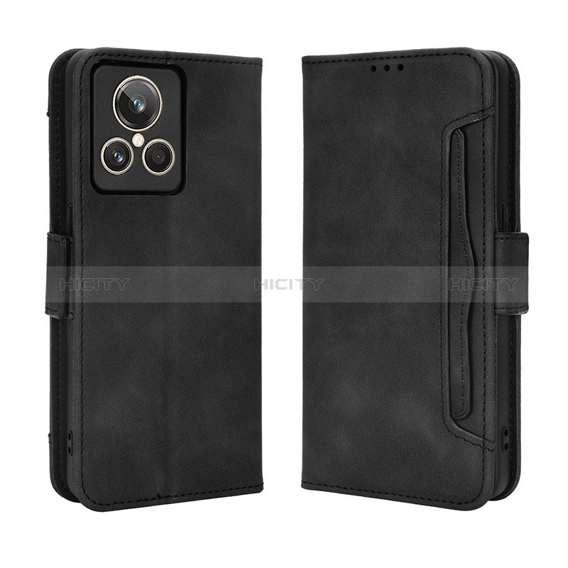 Coque Portefeuille Livre Cuir Etui Clapet BY3 pour Realme GT2 Master Explorer Noir Plus