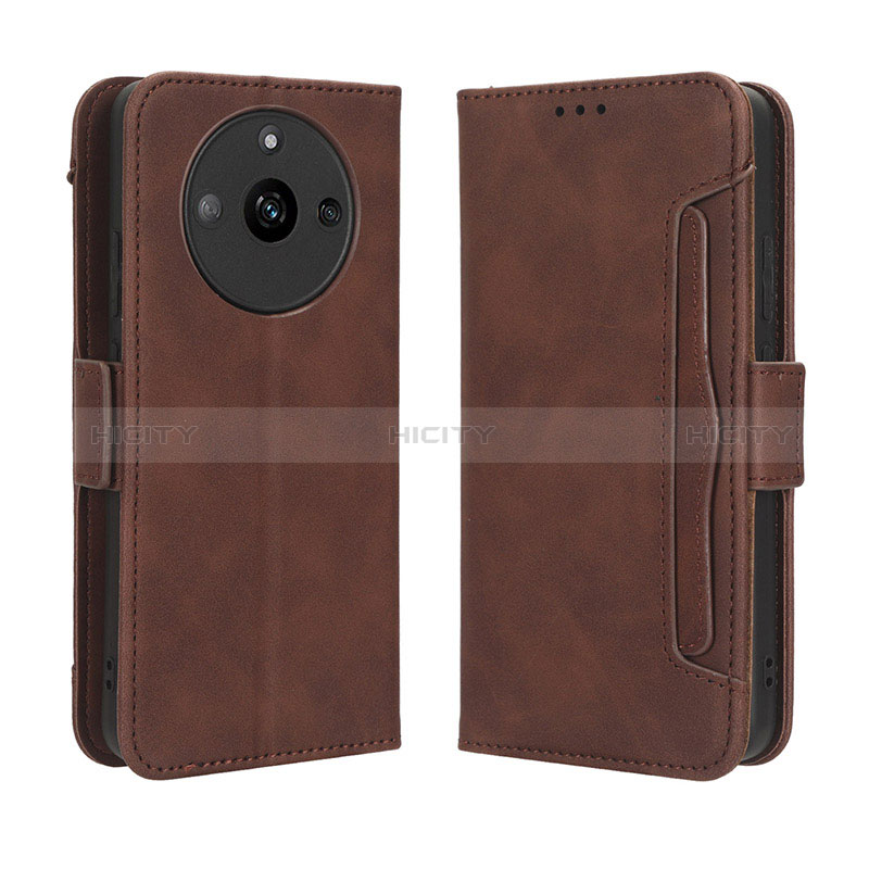 Coque Portefeuille Livre Cuir Etui Clapet BY3 pour Realme Narzo 60 5G Marron Plus