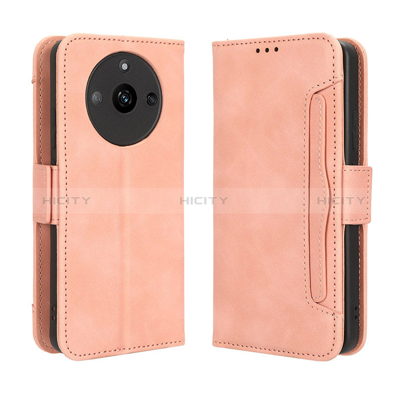 Coque Portefeuille Livre Cuir Etui Clapet BY3 pour Realme Narzo 60 5G Rose Plus