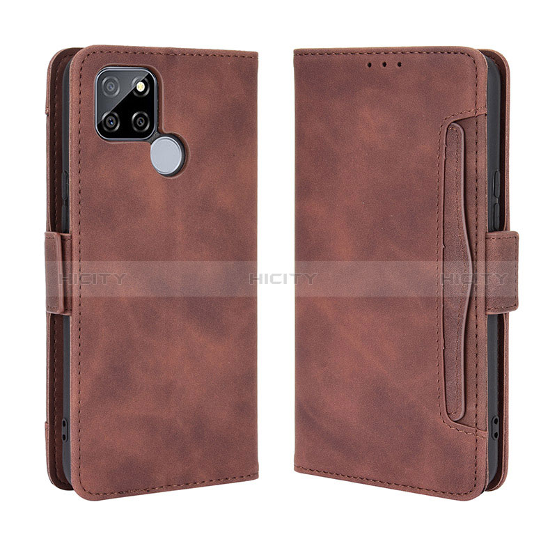 Coque Portefeuille Livre Cuir Etui Clapet BY3 pour Realme Q2i 5G Marron Plus