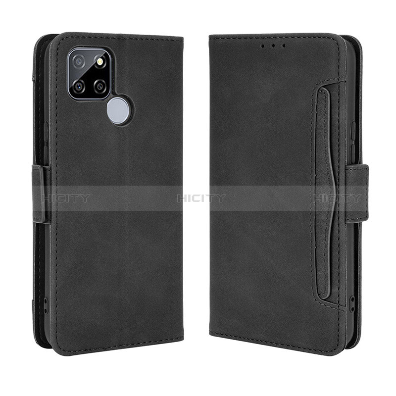 Coque Portefeuille Livre Cuir Etui Clapet BY3 pour Realme Q2i 5G Noir Plus