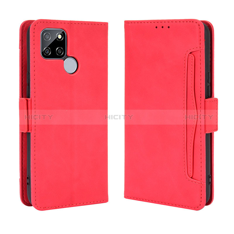 Coque Portefeuille Livre Cuir Etui Clapet BY3 pour Realme Q2i 5G Rouge Plus