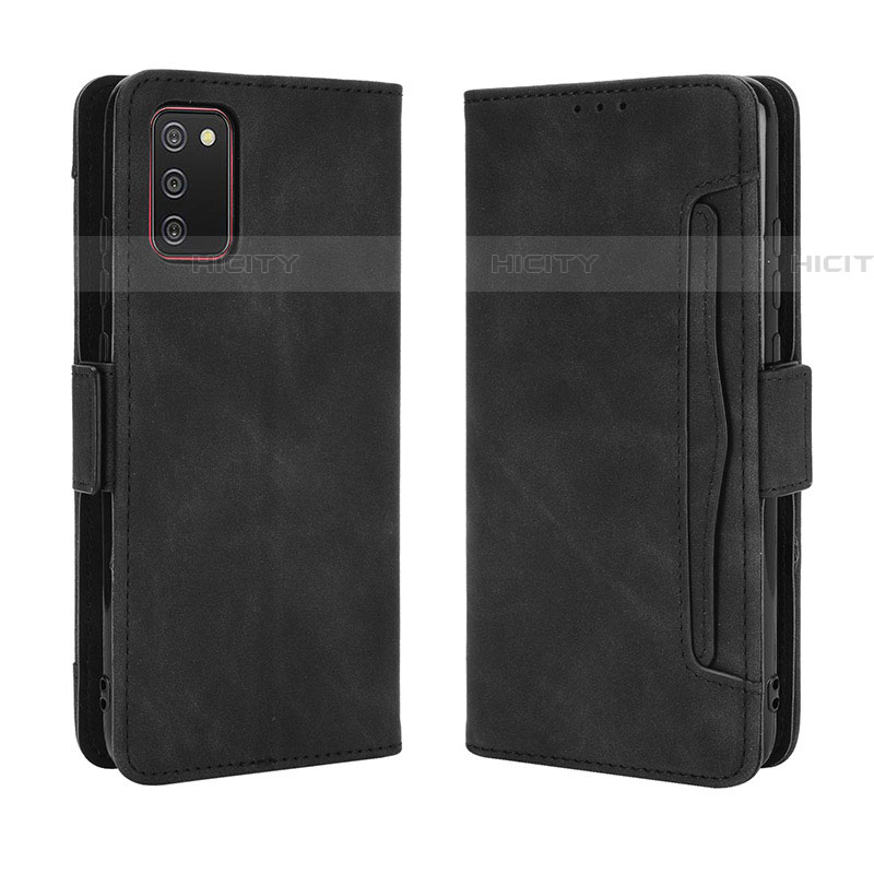 Coque Portefeuille Livre Cuir Etui Clapet BY3 pour Samsung Galaxy A03s Noir Plus