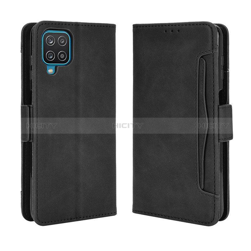 Coque Portefeuille Livre Cuir Etui Clapet BY3 pour Samsung Galaxy A12 5G Noir Plus