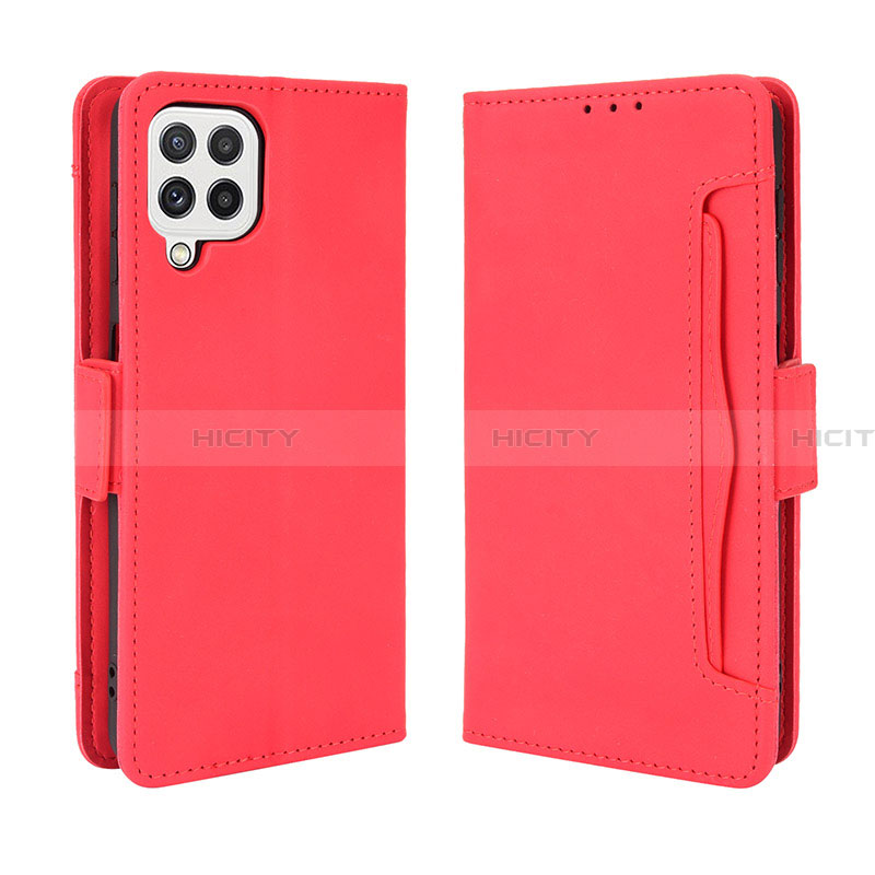 Coque Portefeuille Livre Cuir Etui Clapet BY3 pour Samsung Galaxy A22 4G Rouge Plus