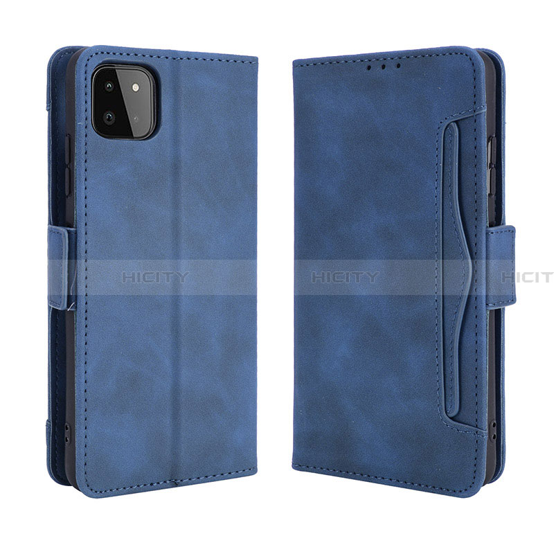 Coque Portefeuille Livre Cuir Etui Clapet BY3 pour Samsung Galaxy A22 5G Bleu Plus