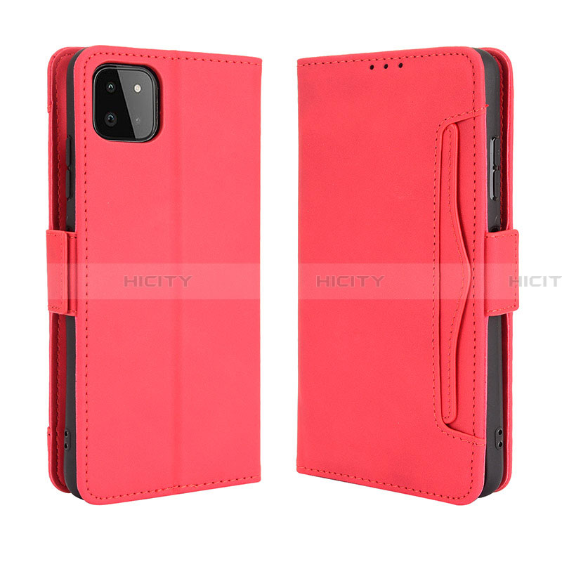 Coque Portefeuille Livre Cuir Etui Clapet BY3 pour Samsung Galaxy A22 5G Rouge Plus