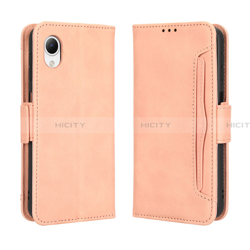 Coque Portefeuille Livre Cuir Etui Clapet BY3 pour Samsung Galaxy A23 5G SC-56C Rose Plus