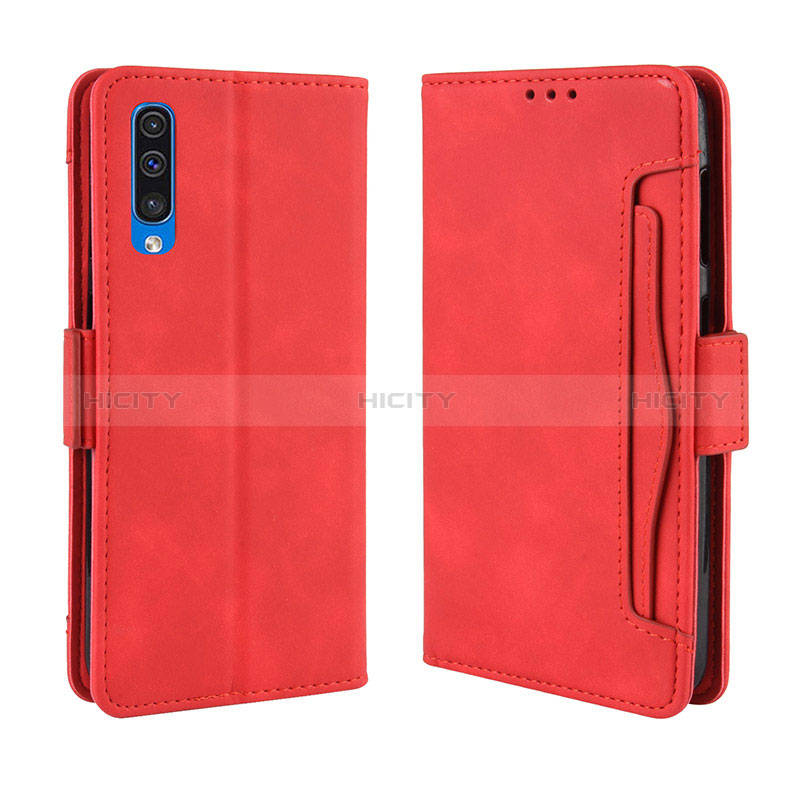 Coque Portefeuille Livre Cuir Etui Clapet BY3 pour Samsung Galaxy A30S Rouge Plus