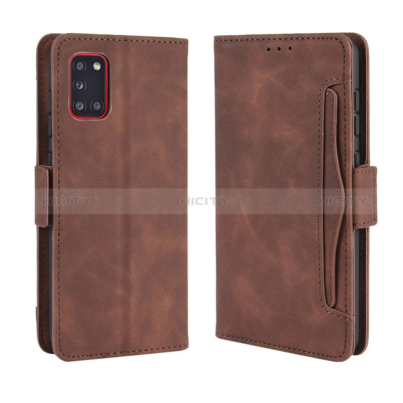 Coque Portefeuille Livre Cuir Etui Clapet BY3 pour Samsung Galaxy A31 Marron Plus