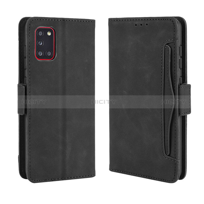 Coque Portefeuille Livre Cuir Etui Clapet BY3 pour Samsung Galaxy A31 Noir Plus