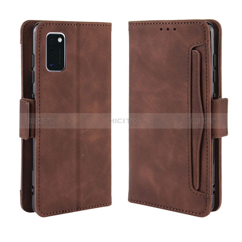 Coque Portefeuille Livre Cuir Etui Clapet BY3 pour Samsung Galaxy A41 Marron Plus