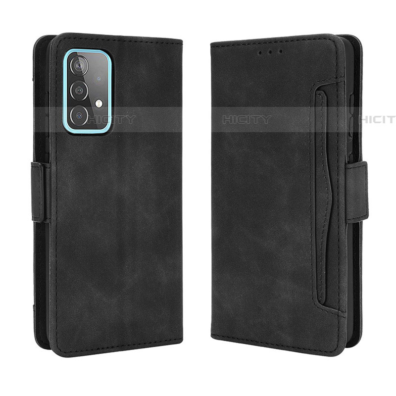 Coque Portefeuille Livre Cuir Etui Clapet BY3 pour Samsung Galaxy A52 4G Noir Plus