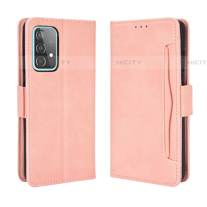 Coque Portefeuille Livre Cuir Etui Clapet BY3 pour Samsung Galaxy A52 5G Rose Plus