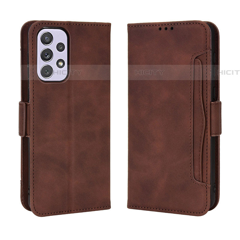 Coque Portefeuille Livre Cuir Etui Clapet BY3 pour Samsung Galaxy A53 5G Marron Plus