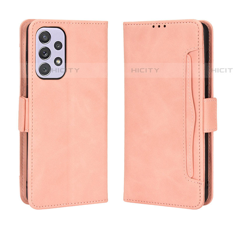 Coque Portefeuille Livre Cuir Etui Clapet BY3 pour Samsung Galaxy A53 5G Rose Plus