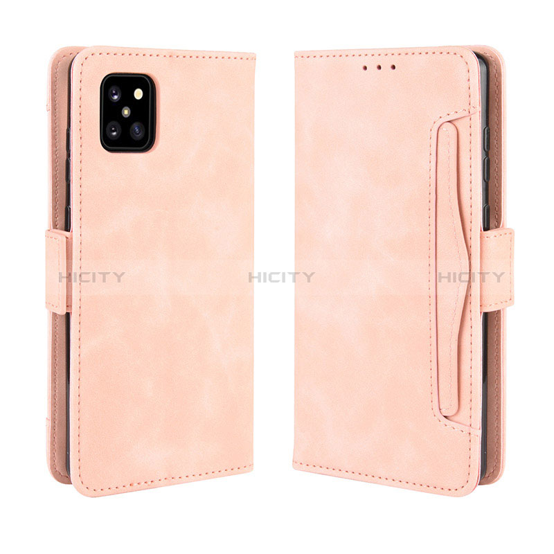 Coque Portefeuille Livre Cuir Etui Clapet BY3 pour Samsung Galaxy A81 Rose Plus