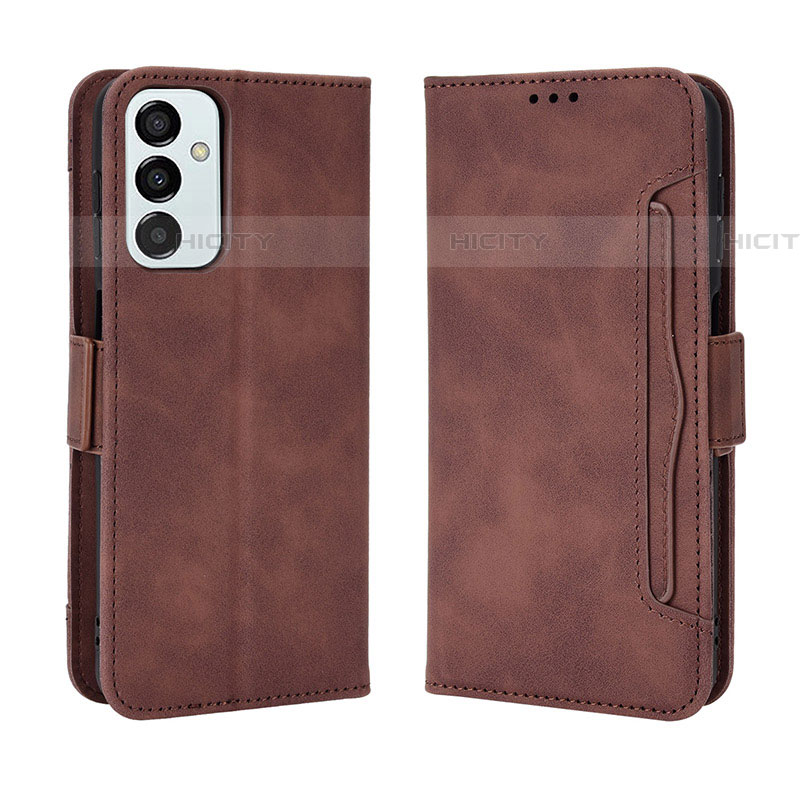 Coque Portefeuille Livre Cuir Etui Clapet BY3 pour Samsung Galaxy F23 5G Marron Plus