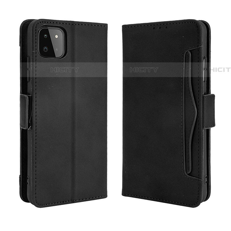 Coque Portefeuille Livre Cuir Etui Clapet BY3 pour Samsung Galaxy F42 5G Noir Plus