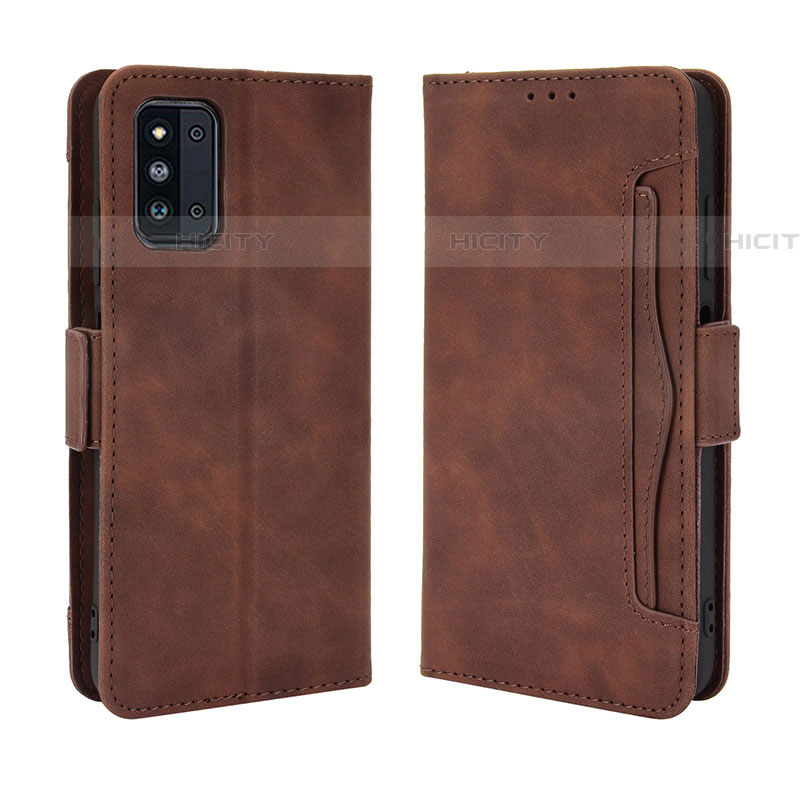 Coque Portefeuille Livre Cuir Etui Clapet BY3 pour Samsung Galaxy F52 5G Marron Plus