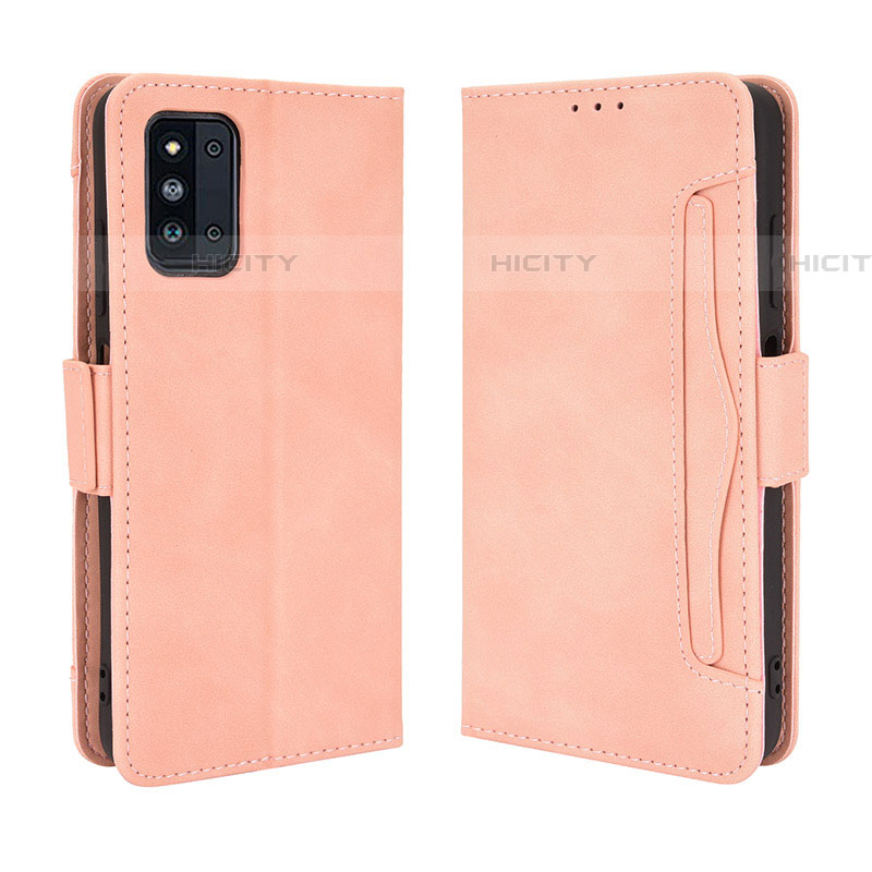 Coque Portefeuille Livre Cuir Etui Clapet BY3 pour Samsung Galaxy F52 5G Rose Plus