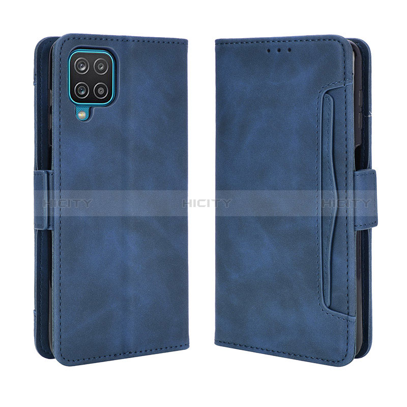 Coque Portefeuille Livre Cuir Etui Clapet BY3 pour Samsung Galaxy M12 Bleu Plus