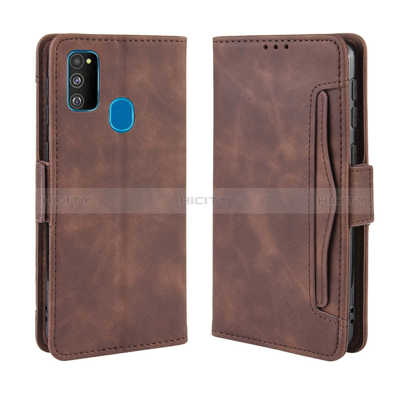 Coque Portefeuille Livre Cuir Etui Clapet BY3 pour Samsung Galaxy M30s Marron Plus