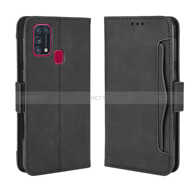 Coque Portefeuille Livre Cuir Etui Clapet BY3 pour Samsung Galaxy M31 Noir Plus