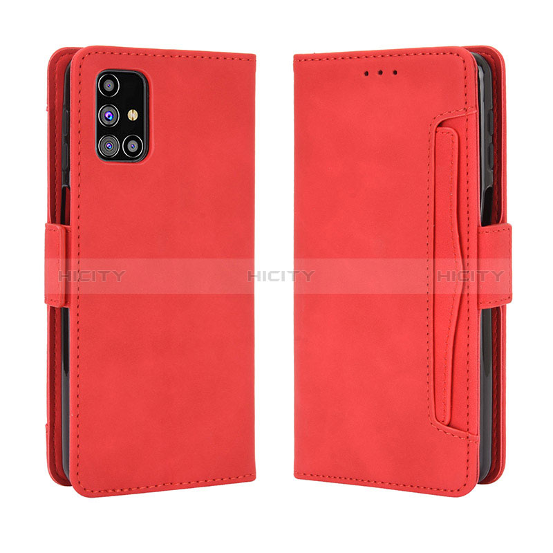Coque Portefeuille Livre Cuir Etui Clapet BY3 pour Samsung Galaxy M31s Rouge Plus