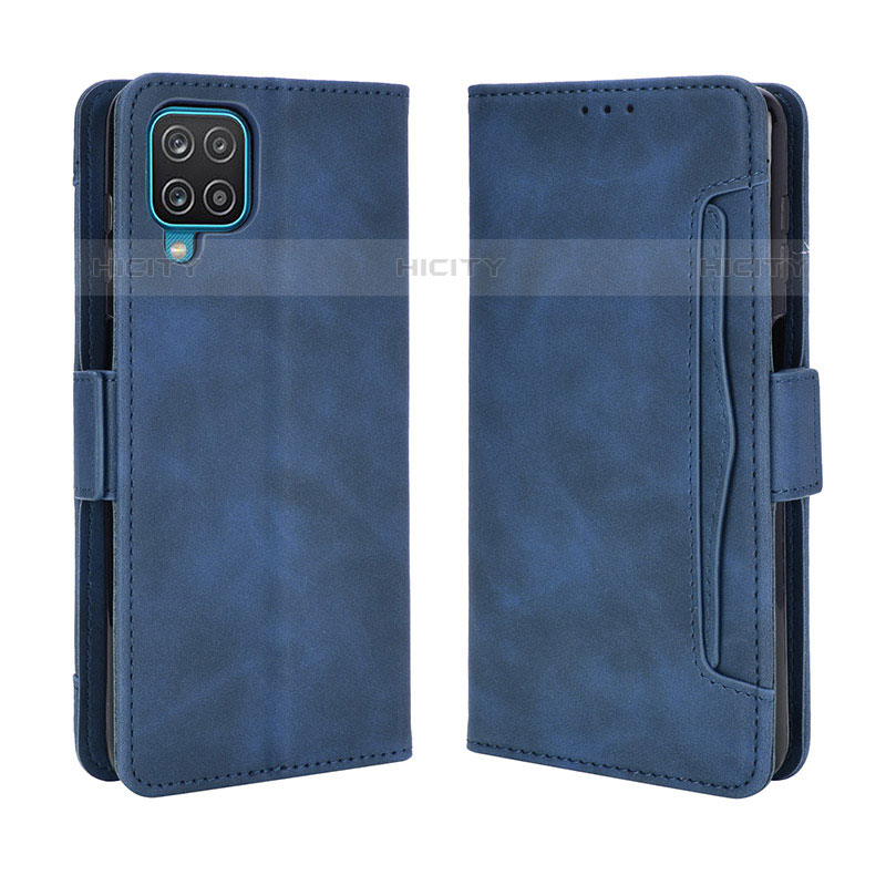 Coque Portefeuille Livre Cuir Etui Clapet BY3 pour Samsung Galaxy M32 4G Bleu Plus