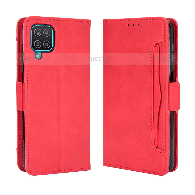 Coque Portefeuille Livre Cuir Etui Clapet BY3 pour Samsung Galaxy M32 4G Rouge Plus