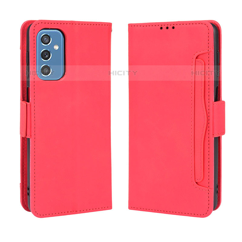 Coque Portefeuille Livre Cuir Etui Clapet BY3 pour Samsung Galaxy M52 5G Rouge Plus