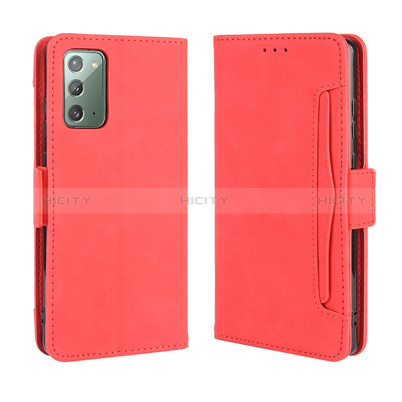 Coque Portefeuille Livre Cuir Etui Clapet BY3 pour Samsung Galaxy Note 20 5G Rouge Plus