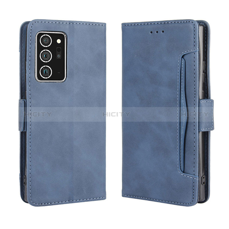 Coque Portefeuille Livre Cuir Etui Clapet BY3 pour Samsung Galaxy Note 20 Ultra 5G Bleu Plus