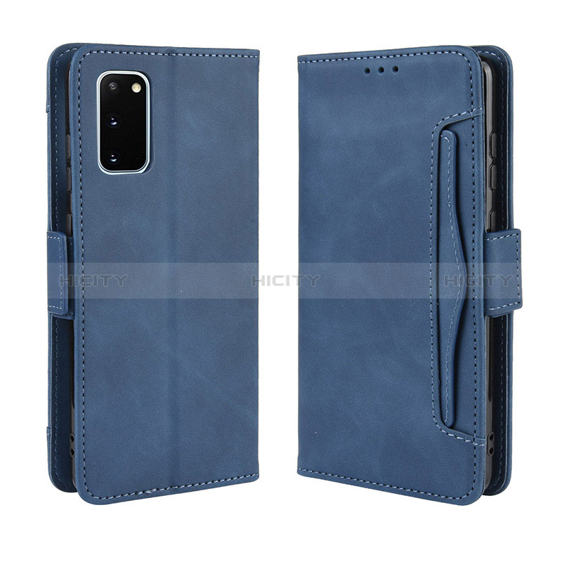 Coque Portefeuille Livre Cuir Etui Clapet BY3 pour Samsung Galaxy S20 5G Bleu Plus