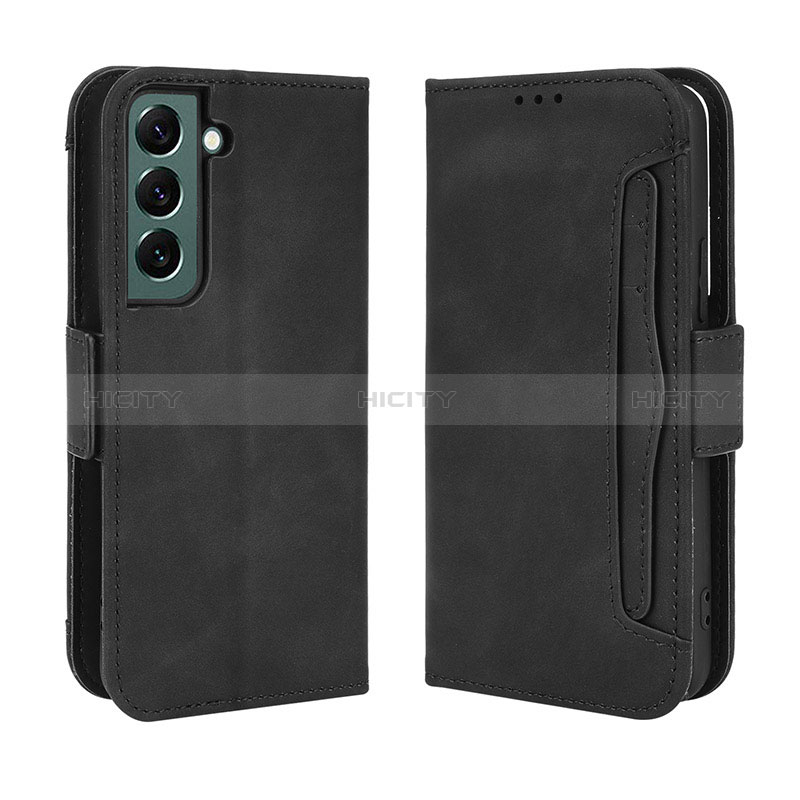 Coque Portefeuille Livre Cuir Etui Clapet BY3 pour Samsung Galaxy S22 5G Noir Plus