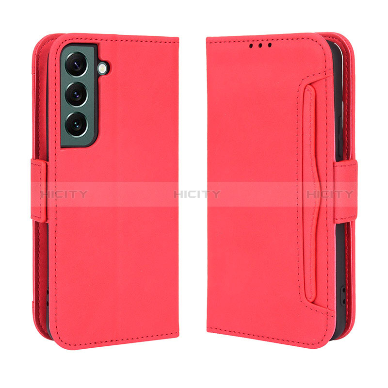 Coque Portefeuille Livre Cuir Etui Clapet BY3 pour Samsung Galaxy S24 Plus 5G Rouge Plus