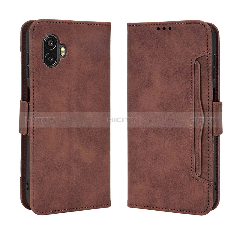 Coque Portefeuille Livre Cuir Etui Clapet BY3 pour Samsung Galaxy XCover 6 Pro 5G Marron Plus