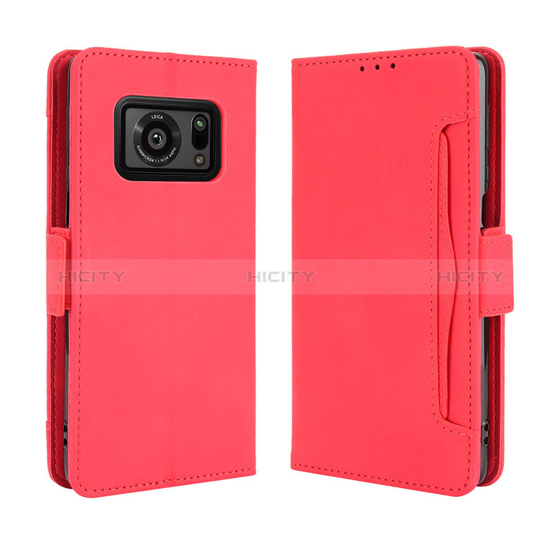 Coque Portefeuille Livre Cuir Etui Clapet BY3 pour Sharp Aquos R6 Rouge Plus