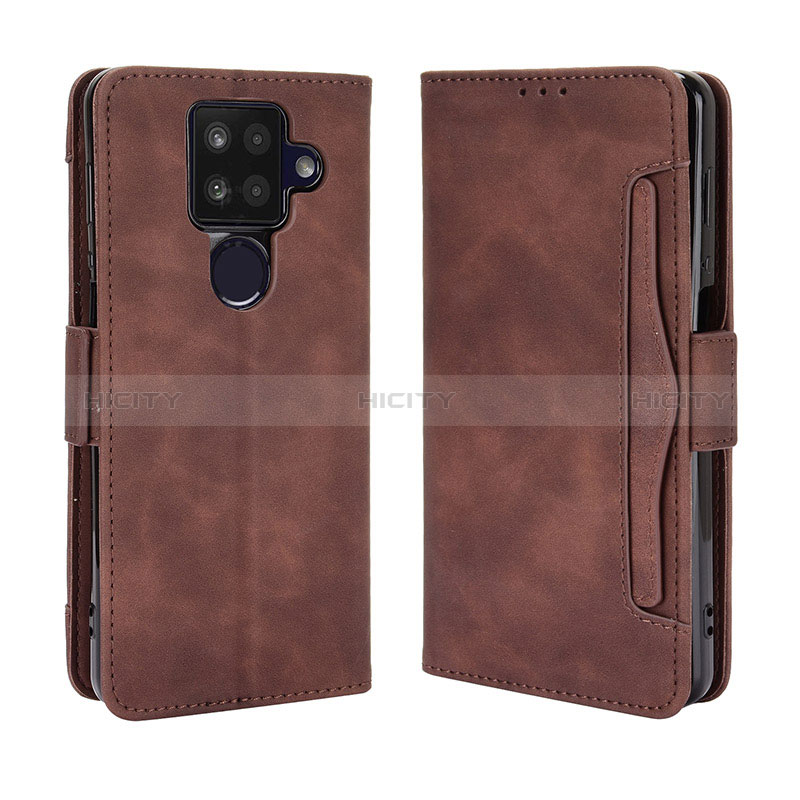 Coque Portefeuille Livre Cuir Etui Clapet BY3 pour Sharp Aquos Sense4 Plus Marron Plus