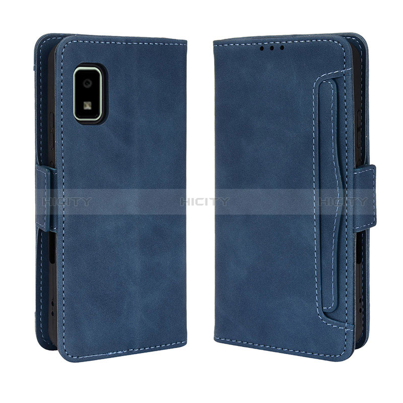 Coque Portefeuille Livre Cuir Etui Clapet BY3 pour Sharp Aquos wish Bleu Plus