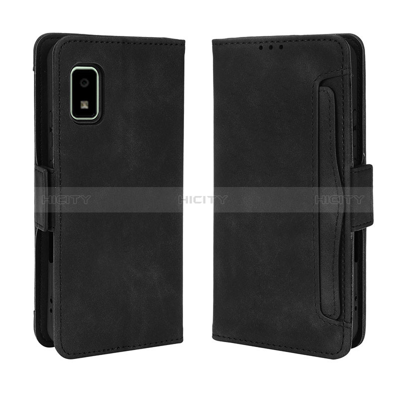 Coque Portefeuille Livre Cuir Etui Clapet BY3 pour Sharp Aquos wish Noir Plus