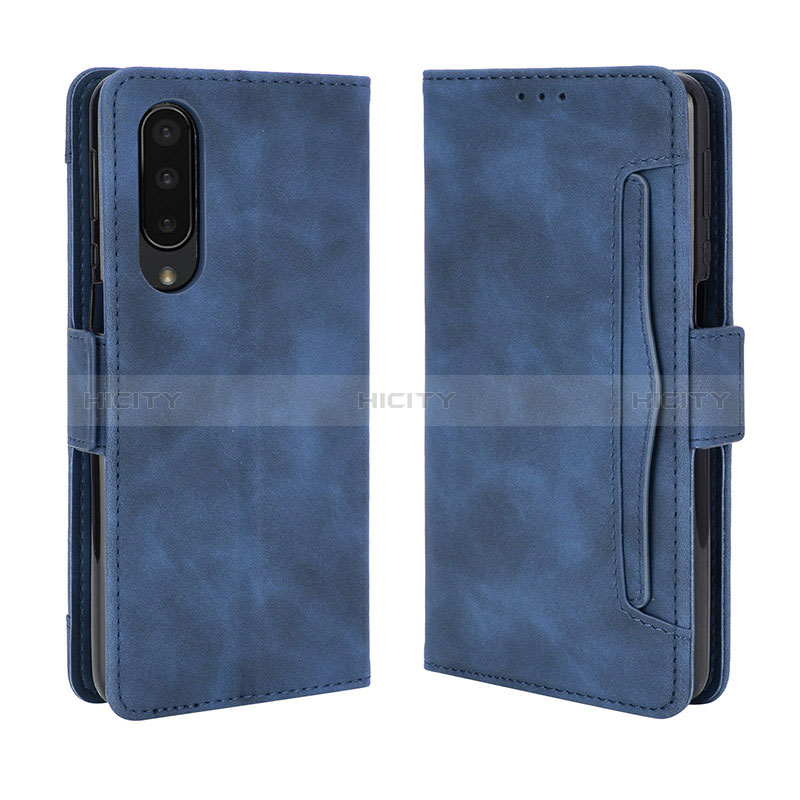 Coque Portefeuille Livre Cuir Etui Clapet BY3 pour Sharp Aquos Zero5G basic Bleu Plus